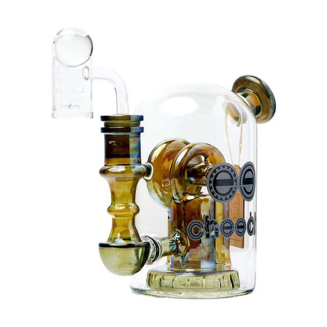 Cheech Glass 5.75" Fumed Machine Dab Rig with Marbles, 14mm Female Joint, Side View
