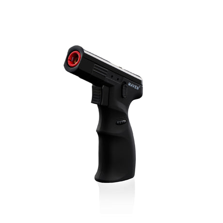 Maven Torch Model K Handheld Torch in Black, Windproof with Adjustable Flame, Side View
