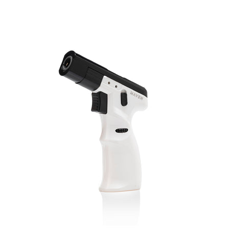 Maven Torch Model K Handheld Torch in Black/White, Heavy-Duty, Windproof with Adjustable Flame