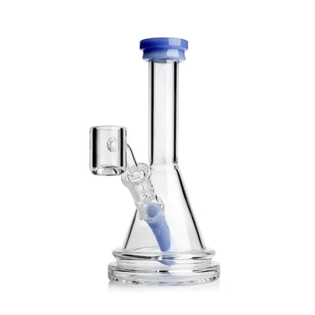 1Stop Glass 7" Mini Beaker Dab Rig in Blue with 45 Degree Joint - Front View