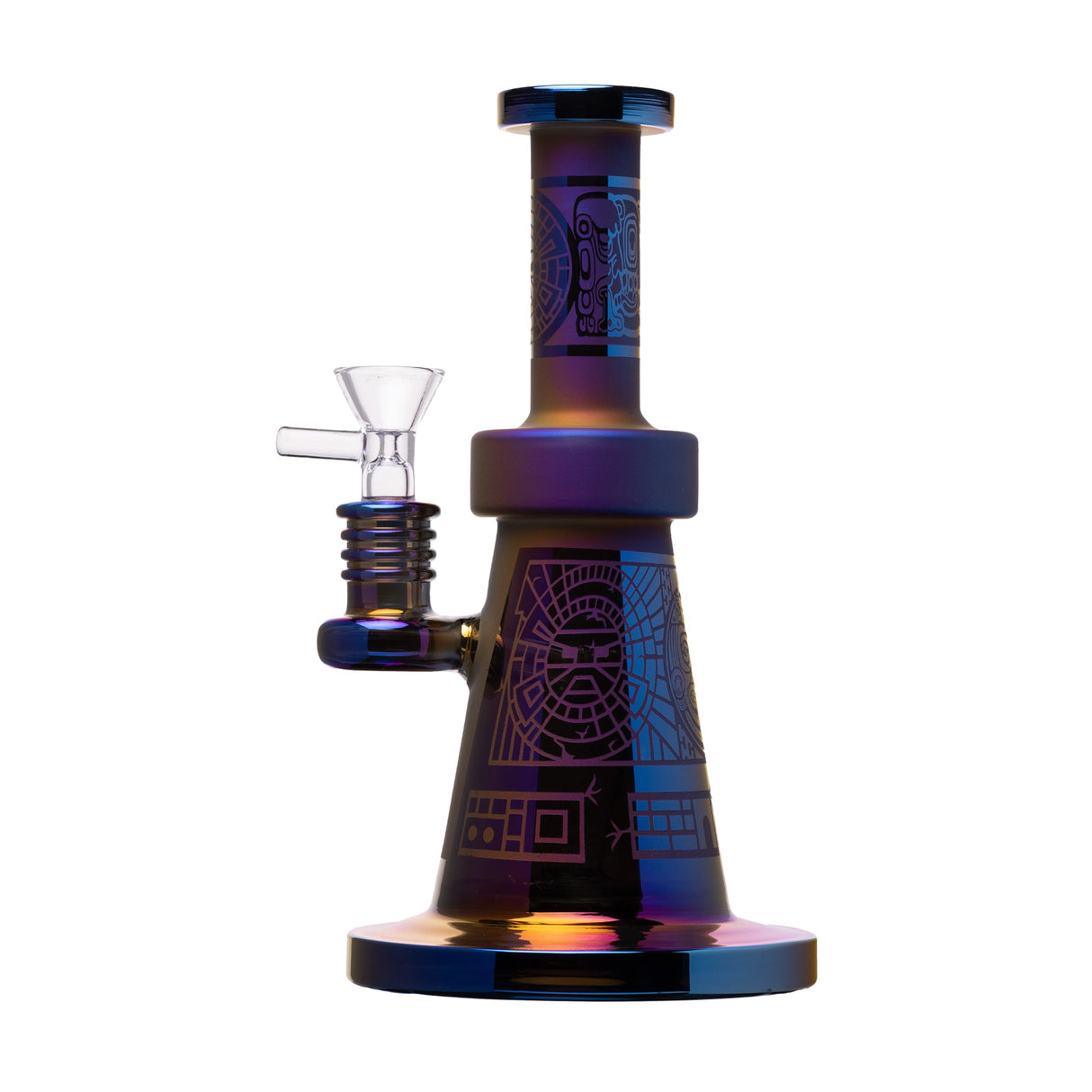 Human Grade Aztec (Sandblasted) Glass Water Pipe