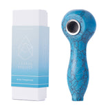 Astral Project Blue Turquoise Gemstone Spoon Pipe with Box - Durable Borosilicate Glass