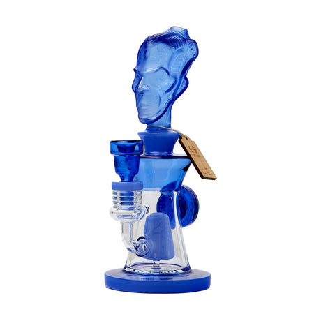 Cheech Glass 10" Conscious Guru Water Pipe in Blue with Borosilicate Glass, Side View