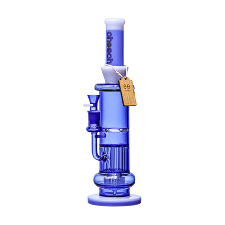 Cheech Glass 15" Showerhead Water Pipe in Blue, Borosilicate Glass, 14mm Female Joint, Front View
