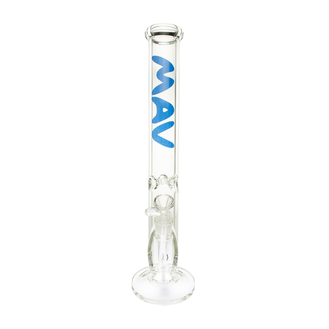 MAV Glass 18" Classic Straight Bong in Borosilicate with Clear Glass - Front View