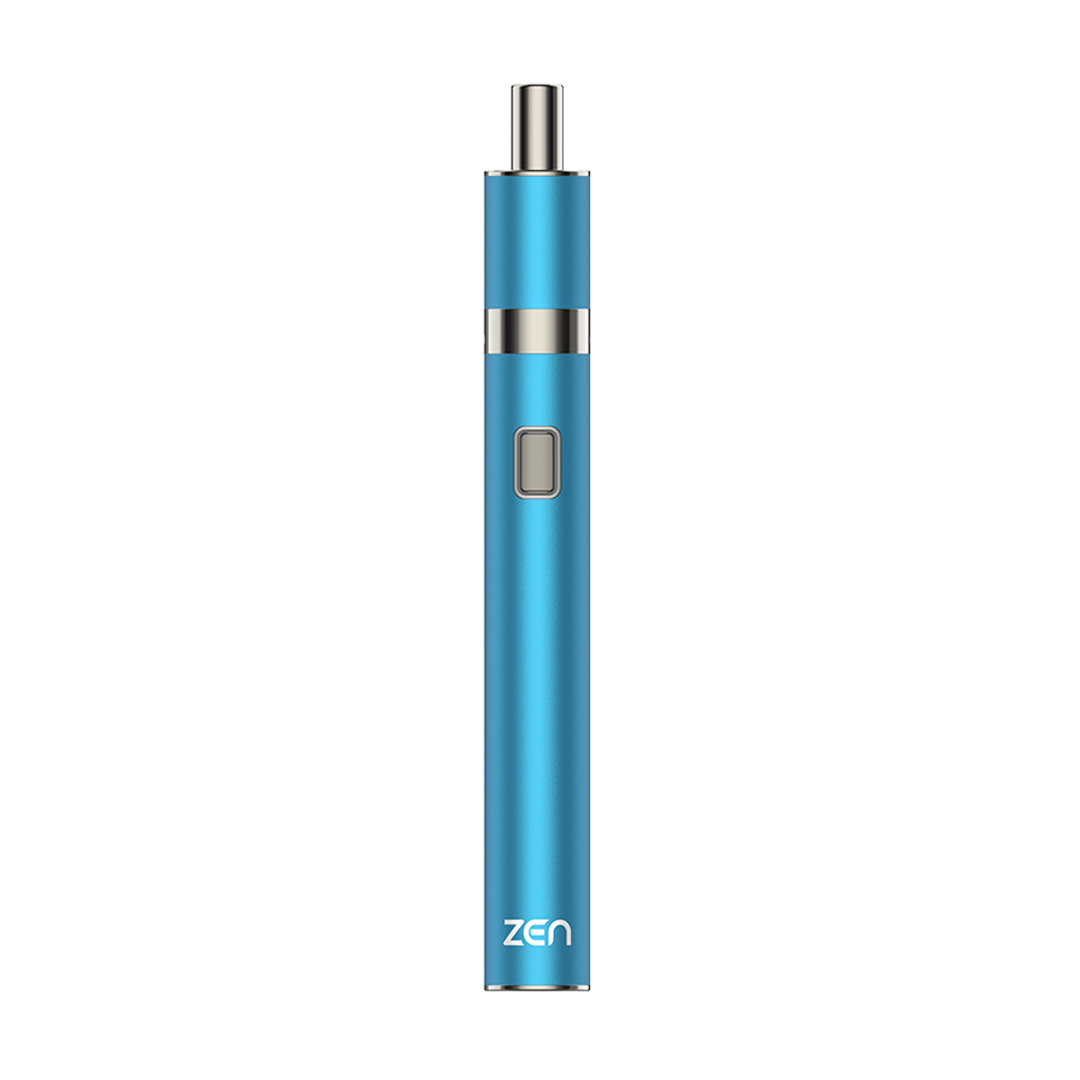 Yocan Zen Vaporizer in Blue - Front View with Sleek Design and Easy-to-Use Button