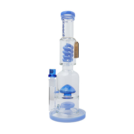 Cheech Glass 15.5" Triple Threat Water Pipe in Blue with Borosilicate Glass, Front View