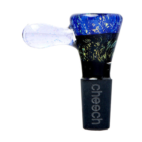 Cheech Glass 2" Blue Dichro Bowl Slide for Bongs, 14mm, Front View