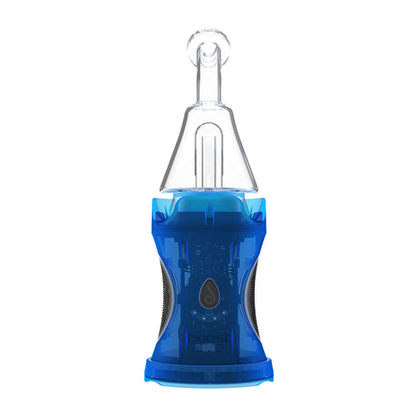 Dr Dabber Boost Evo Vaporizer in Blue - Front View with Transparent Glass Attachment