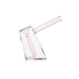 MJ Arsenal Fulcrum Bubbler in Blush, Borosilicate Glass, Angled Side View on White Background