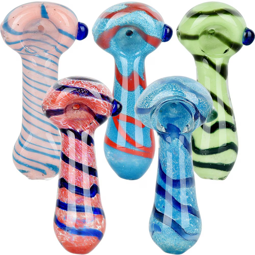 Bold Striation Spoon Pipe | 3.5" | Colors Vary