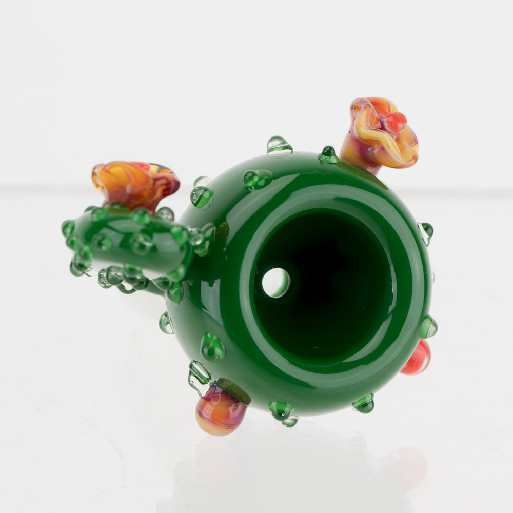 Empire Glassworks UV Cactus Bowl Piece, 14mm, Top View on Seamless White