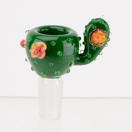 Empire Glassworks UV Cactus Bowl Piece, 14mm, front view on seamless white background