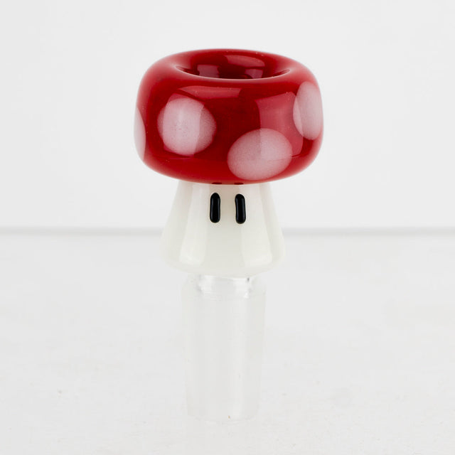 Empire Glassworks Red Mushroom Bowl Piece, 14mm, Borosilicate Glass, Front View