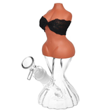 Buxom Body with Removable Bra Silicone & Glass Water Pipe | 8" | 14mm F | Colors Vary