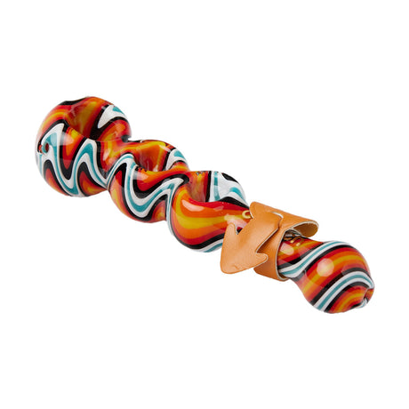 Cheech Glass 5.5" 'I'm Here To Party' Hand Pipe with vibrant swirl design, side view on white background