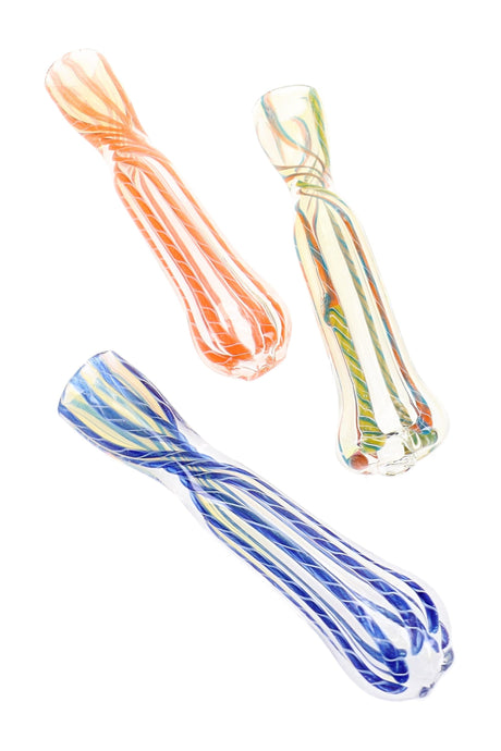 Color-Changing Striped Glass Chillum Party Twist 3 inch alternate view