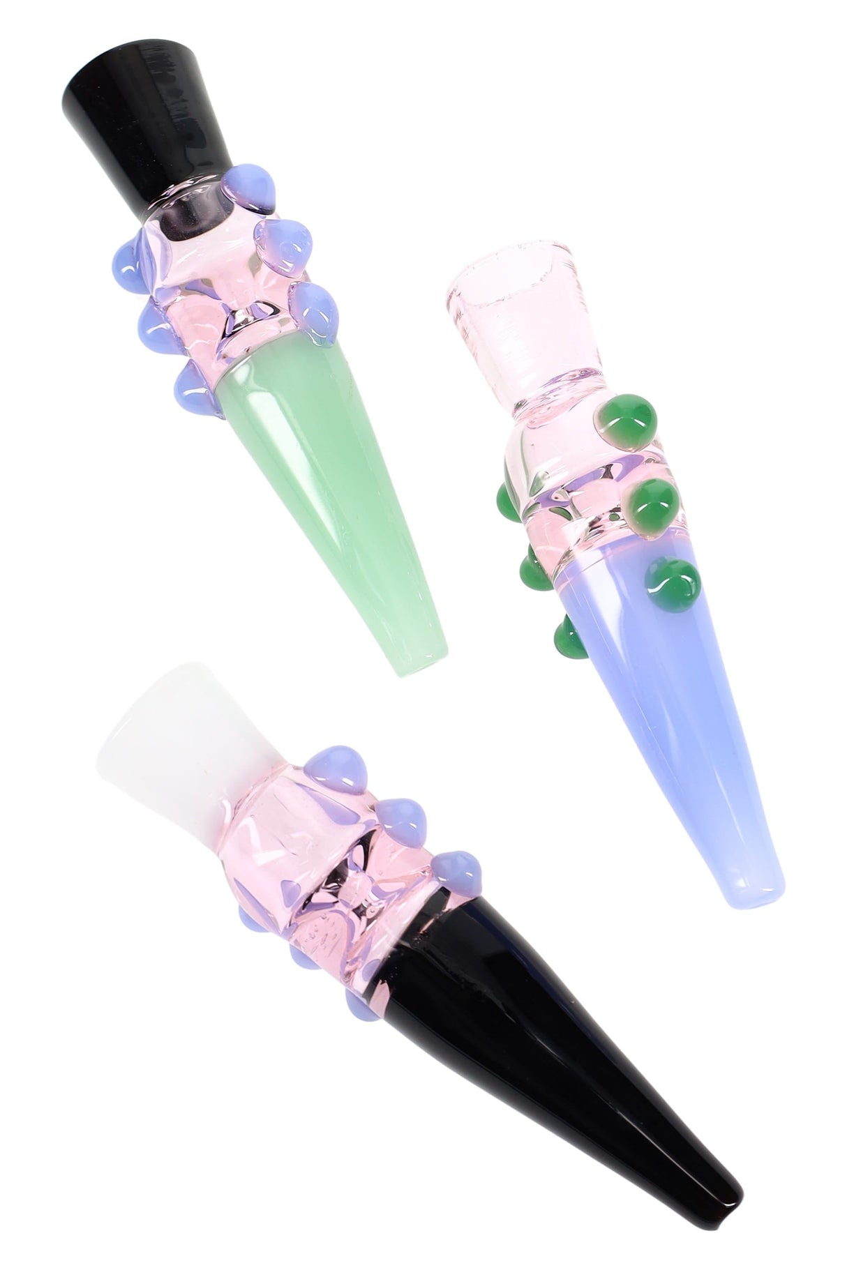 4″ Neon Swirl Glass Chillum - 4" - Assorted Colors