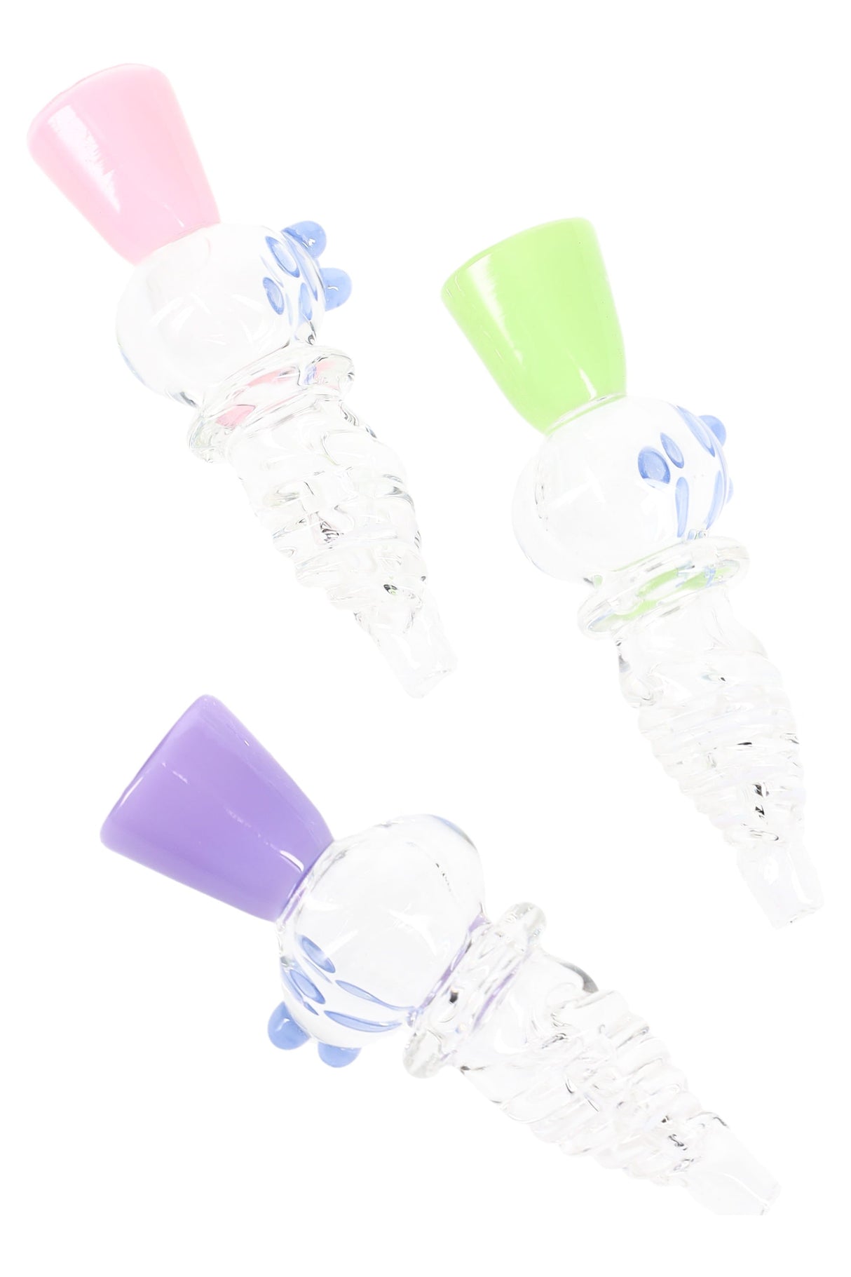 Twisted  Neon Bowl Glass Chillum - 3.5" - Assorted Colors