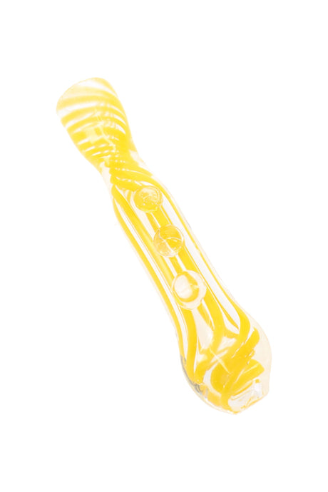 Clear Swirl Striped Glass Chillum Ribbon Runner 3 inch