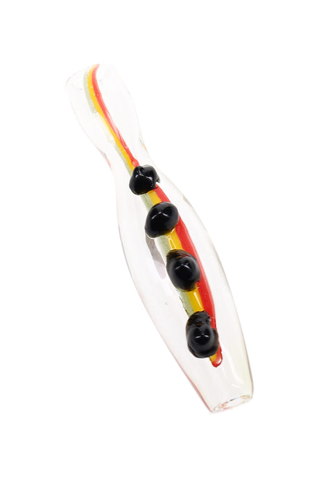 Color-Changing Rasta Glass Chillum Island Spark 3 inch