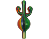 AFM Cactus Bubble Carb Cap with rainbow stripes, front view on seamless white background