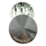 Sir Shredalot 2-part Grinder Open View, Showcasing Sharp Teeth and Textured Grip