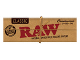 RAW Classic Connoisseur 1 1/4 Size Rolling Papers with Tips, Front View