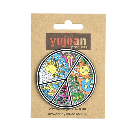 Dan Morris Peace Symbol Enamel Pin - Colorful 2" Design on Card