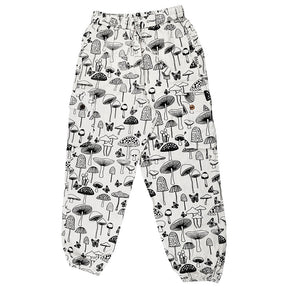 ThreadHeads White Mushroom Cargo Harem Pants, 40" Size, Comfort Fit with Pockets