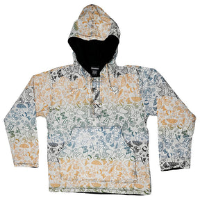 ThreadHeads Tumbling Mushrooms Hoodie with Fleece Lining - Front View on White