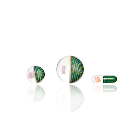 Calibear Classic Opal Terp Slurper Marble Set, 3 pieces, with intricate colored glass design