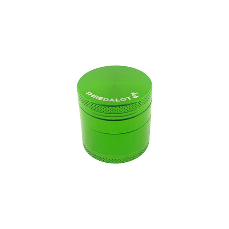 Sir Shredalot 4-part Grinder 40mm in vibrant green with logo, front view on white background