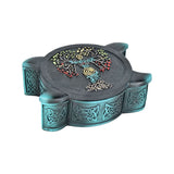 Tree of Life Resin Stash Box, 4.3"x4.3", intricately designed top, perfect for rolling accessories