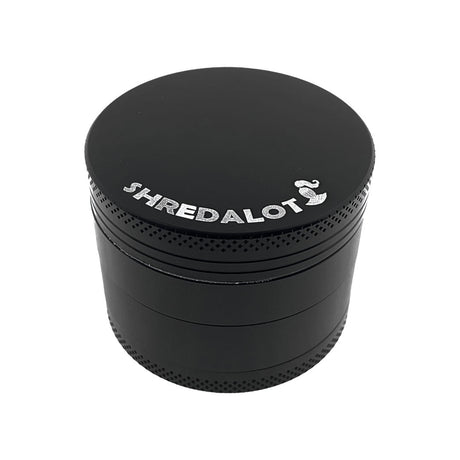 Sir Shredalot 4-part Grinder 50mm in black with visible branding, top view on white background