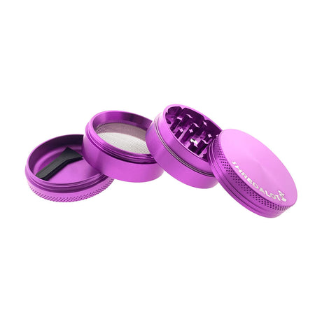 Sir Shredalot 4-Part Grinder 50mm in Purple - Disassembled View Showing All Parts