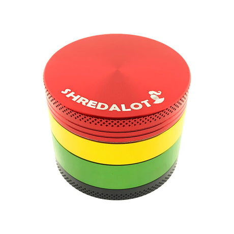 Sir Shredalot 4-part 50mm Grinder in Rasta Colors - Front View