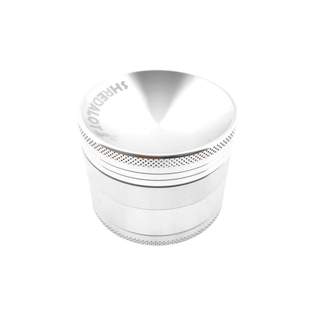 Sir Shredalot 63mm 4-Part Grinder with Carved Lid and Fine Mesh Screen, Front View on White Background