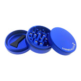 Sir Shredalot 3-Part Grinder in Blue - 50mm with Sharp Teeth and Scraper - Top View