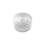 Sir Shredalot 3-Part Grinder 50mm in Silver - Top Angle View with Logo