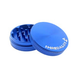 Sir Shredalot 63mm 2-Part Grinder in Blue, Open View Showing Sharp Teeth