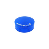 Sir Shredalot 2-Part Grinder 63mm in Vibrant Blue - Top View with Logo