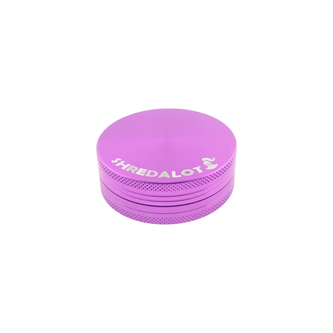 Sir Shredalot 2-part Grinder 63mm in vibrant purple, top view on a white background