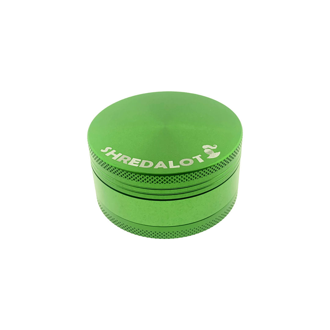 Sir Shredalot 3-Part Grinder 63mm in Vibrant Green - Front View with Sharp Teeth