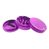 Sir Shredalot 3-part Grinder in purple, 63mm, open view showing all compartments