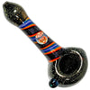 Crush Eye Candy Dichroic Glass Hand Pipe in Rainbow Colors, Top View, 4.5 inches