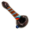 Crush Eye Candy Dichroic Glass Hand Pipe, Rainbow Stripes, 4.5" Top View