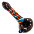 Crush Eye Candy Dichroic Glass Hand Pipe, Rainbow Stripes, 4.5" Top View
