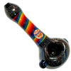 Crush Eye Candy Dichroic Glass Hand Pipe with Rainbow Swirl, 4.5" Top View