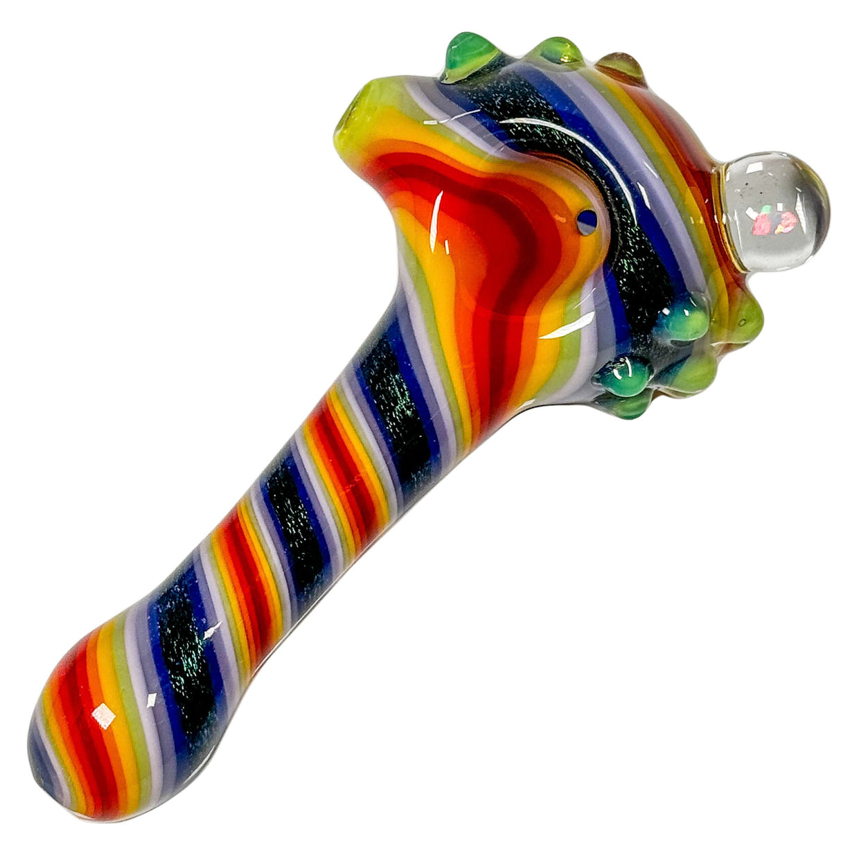 Crush Eye Candy Opal & Dichro Spiral Hand Pipe - 4.5" Artisan Crafted